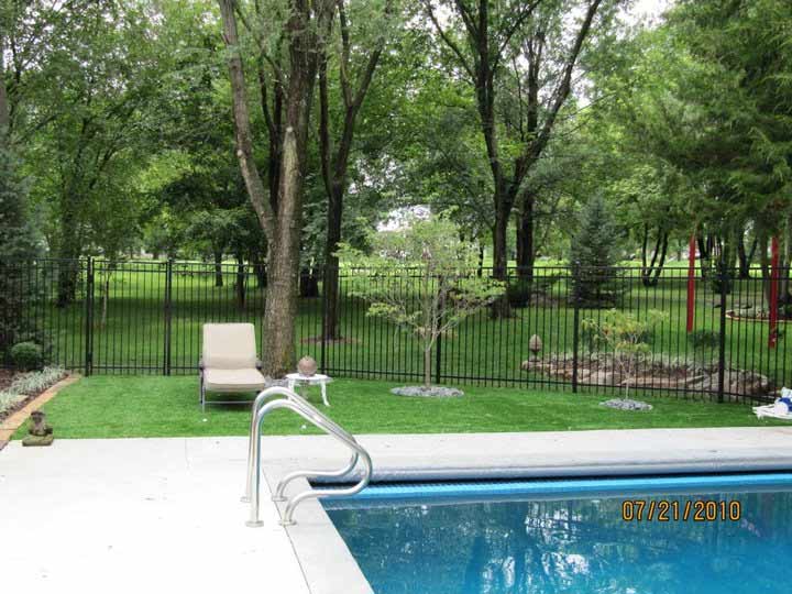 Artificial Grass backyard with pool area