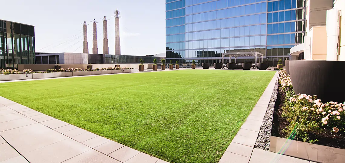 Artificial grass meeting area from SYNLawn