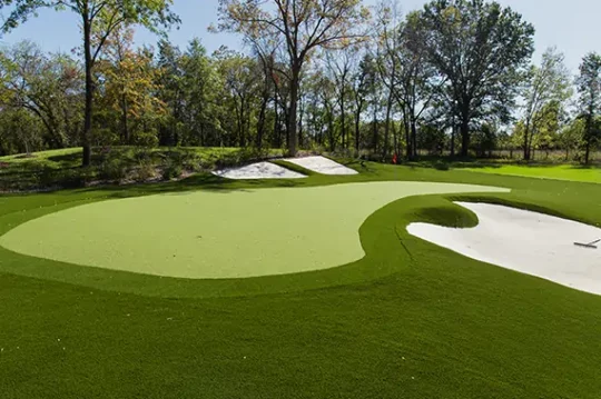 Sand trap artificial grass golf course hole