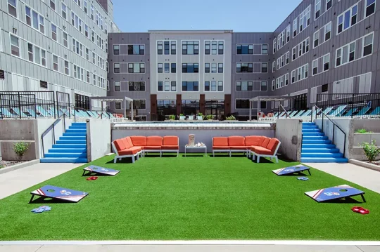 Rooftop artificial grass common area