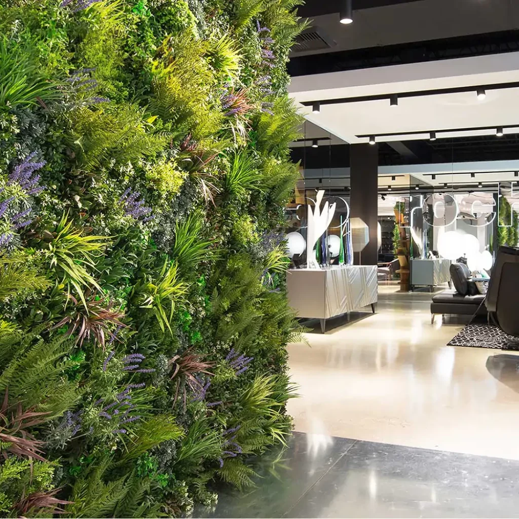 Artificial living wall in office space