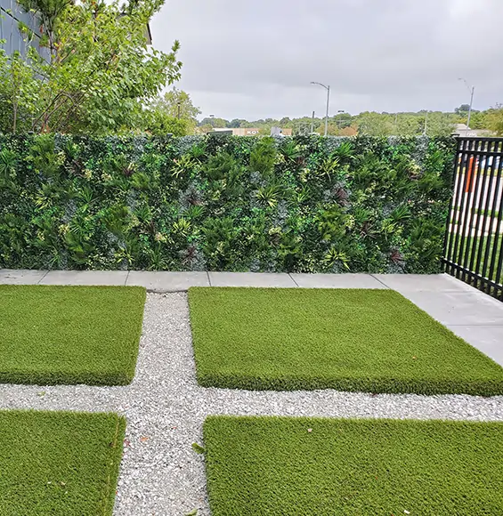 Residential artificial living wall installed by SYNLawn