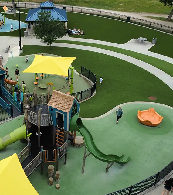 Commercial turf playground installed by SYNLawn