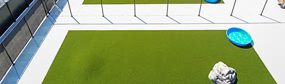Artificial grass dog run installed by SYNLawn