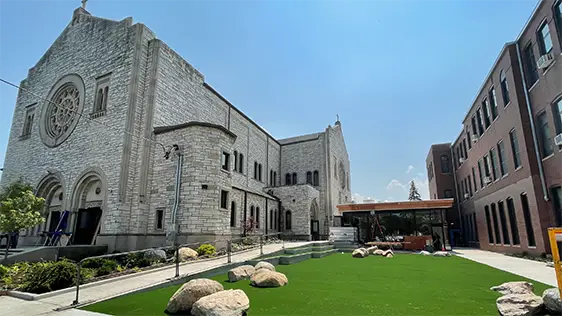 synlawn-stl-artificial-grass-church-installation-3 Artificial grass installation at St Louis church from SYNLawn